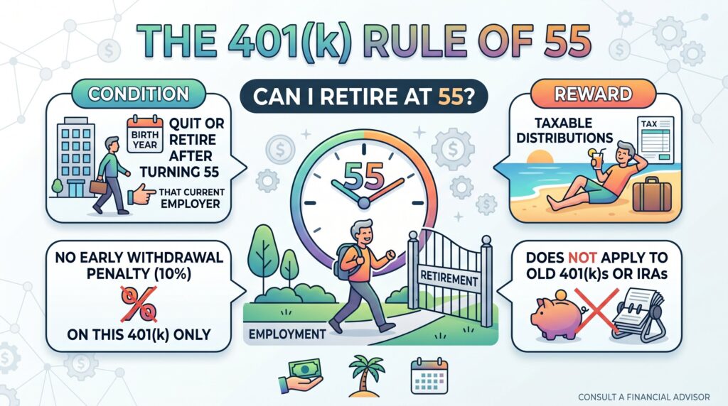 Can I Retire at 55? The 401(k) Rule of 55 Explained (2026)
